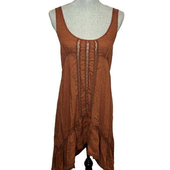 Free People Intimately High-Low Women's Tank Top Dress Rust Orange - Size XS - Picture 1 of 8